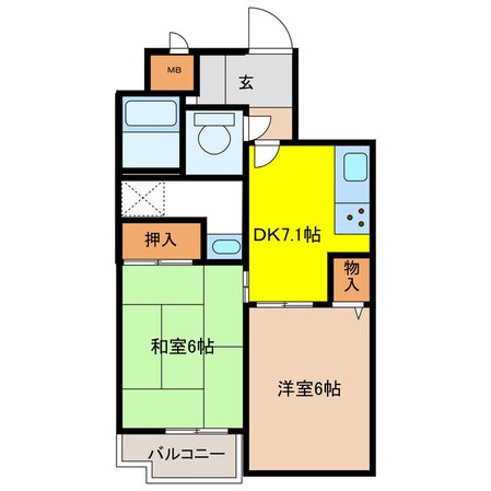 サンライズ野里の物件間取画像